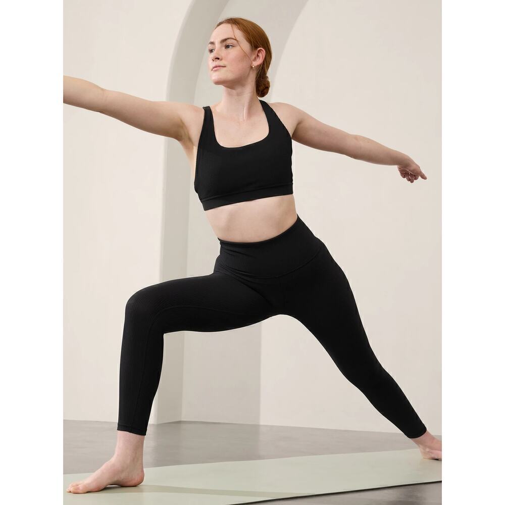 Athleta Women's Elation Ultra High Rise Ribbed Legging Stretch Black Size‎ Small